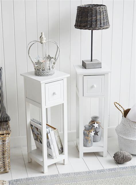Buy now, pick up in store · shop 1,000+ new arrivals Bar Harbor narrow white bedside table 25cm wide. The White ...
