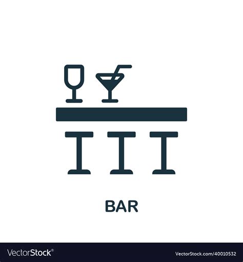 Bar Icon Monochrome Sign From Restaurant Vector Image
