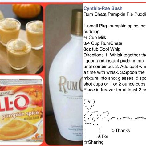 We hand selected them from all around the world. Pumpkin spice rum Chata pudding shots | Happy hour ...