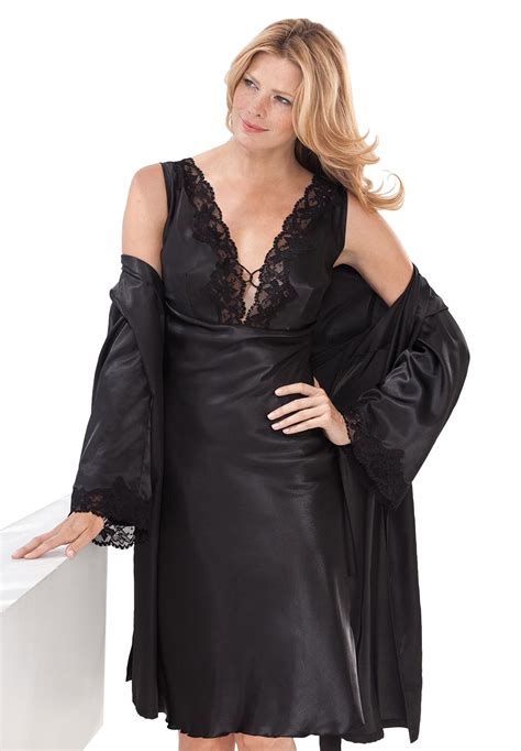 Womens Plus Size Nightgowns Plus Size Robes Peignoir Sets Night Gown