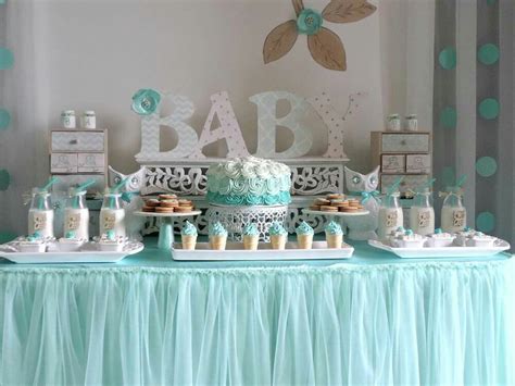 Baby Shower Boy Favorite Color Theme Is Teal And Gray Grey Baby