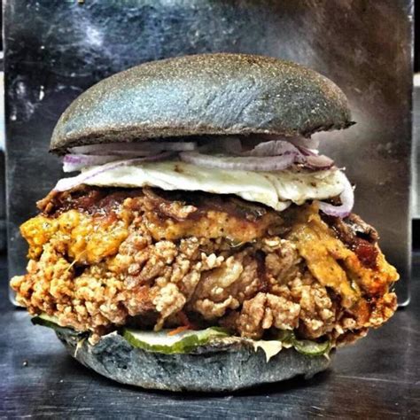 It is a gastronomical delight you don't want to miss. Nasi Lemak Ayam Rendang Burger, Malaysia