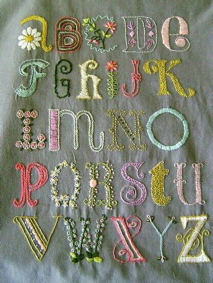 Alphabet In Embroidery Crewel Embroidery Kits Embroidery Alphabet