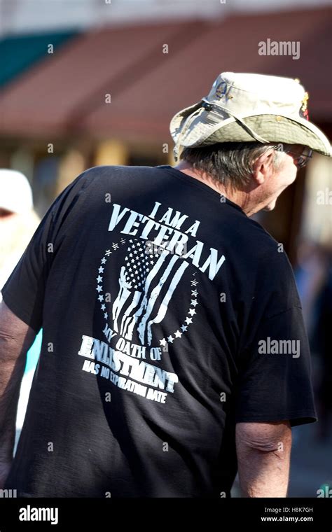Prescott Az Usa November 10 2016 Veteran With Patriotic Shirt