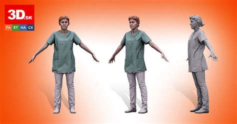 A Pose Raw Scan Nurse Daya Jones 3d Model Cgtrader