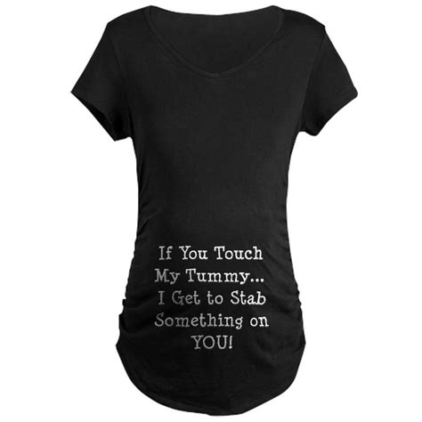 Touch Stabtummywhtxshirt Womens Maternity T Shirt Touch My Tummy I