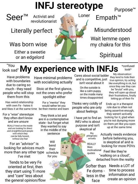 infj stereotype vs my experience with infjs again can differ based on the person mbtimemes
