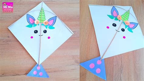 Cute Diy Unicorn 🦄 Kite Making Tutorial Patang How To Make Kite At