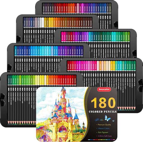 Soucolor 180 Color Artist Colored Pencils Set For Adult