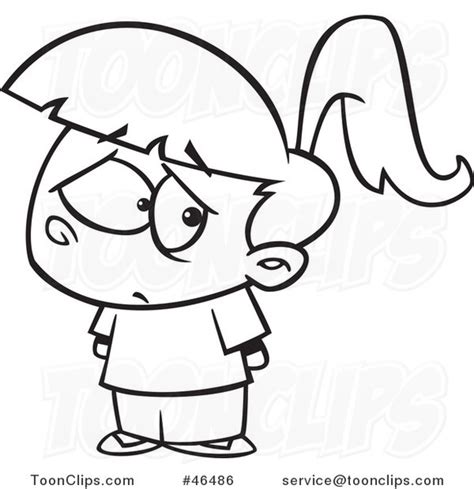 Cartoon Black And White Sad Rejected Girl 46486 By Ron