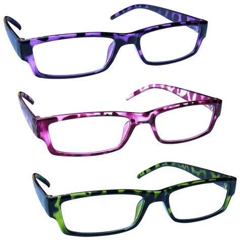 The Reading Glasses Company Purple Pink Green Lightweight Comfortable Readers Value 3 Pack Mens
