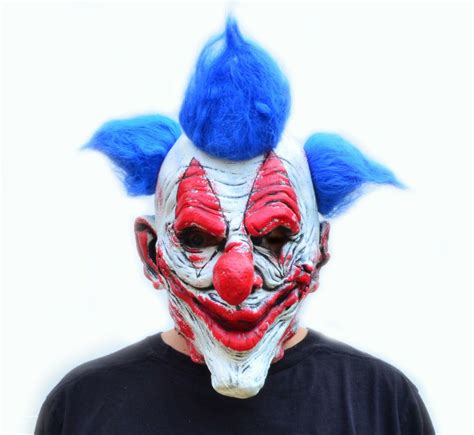 Halloween Clown Mask Killer Clown Scary Evil Latex Silver