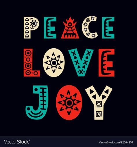Peace Love Joy Christmas Greeting Card Royalty Free Vector