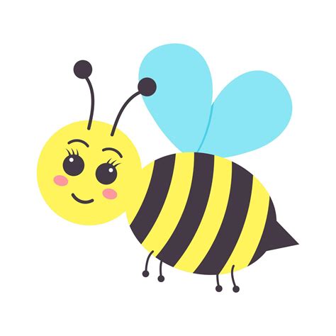Cute Smiling Bee Cartoon Character 5494108 Vector Art At Vecteezy