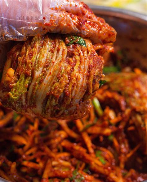 Traditional Napa Cabbage Kimchi Two Plaid Aprons Recipe Napa