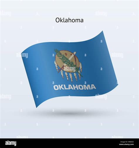 State Of Oklahoma Flag Waving Form On Gray Background Vector