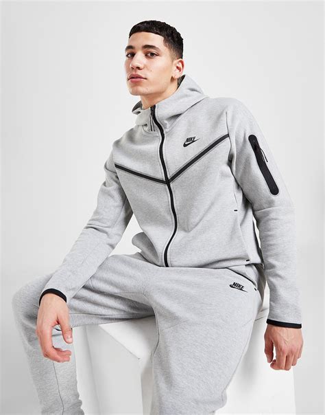 Grey Nike Tech Fleece Full Zip Hoodie Jd Sports