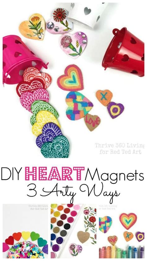 Rainbow Heart Magnets Diy Valentines Crafts Valentine Day Crafts