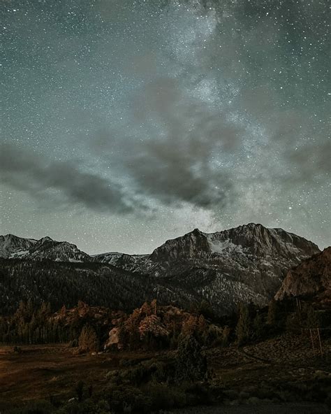 Hd Wallpaper Landscape Photography Of Mountains And Stars Photography