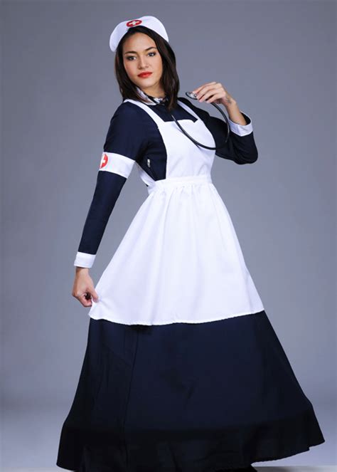Womens 1940s Long Wartime Nurse Costume