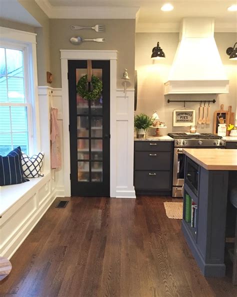 Weathered texture farmhouse kitchen cabinets. Super Cute Spring Decor! | Kitchen cabinets decor ...