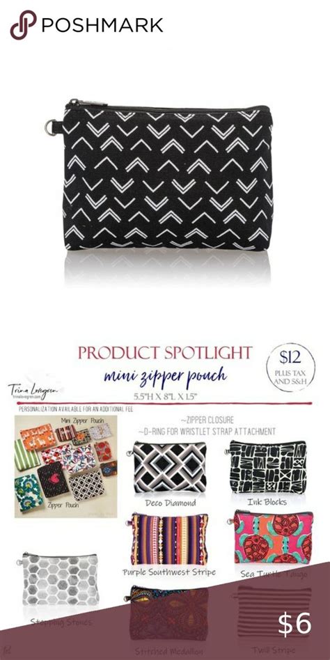 Thirty One Mini Zipper Pouch Tip Top Chevron