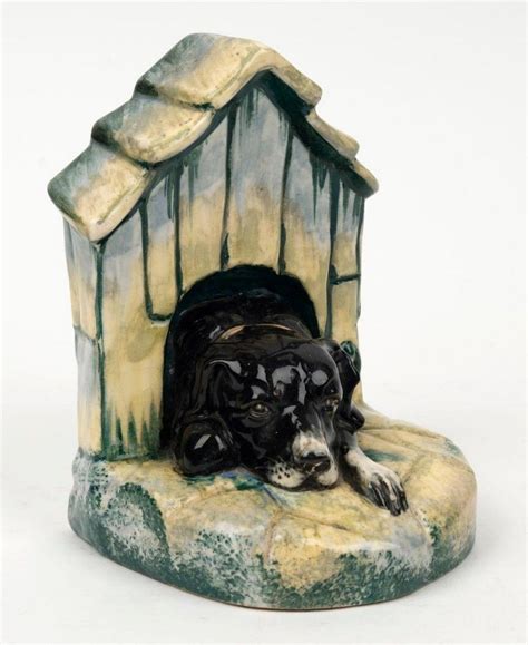 Hand Painted Dog Bookend By Daisy Merton 15cm High Newtone Pottery