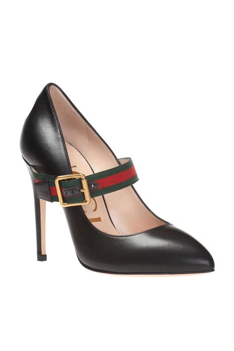 Gucci Leather Sylvie Mary Jane Pumps In Black Lyst