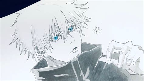 Easy Pencil Sketch How To Draw Gojo Satoru Jujutsu Kaisen Step By