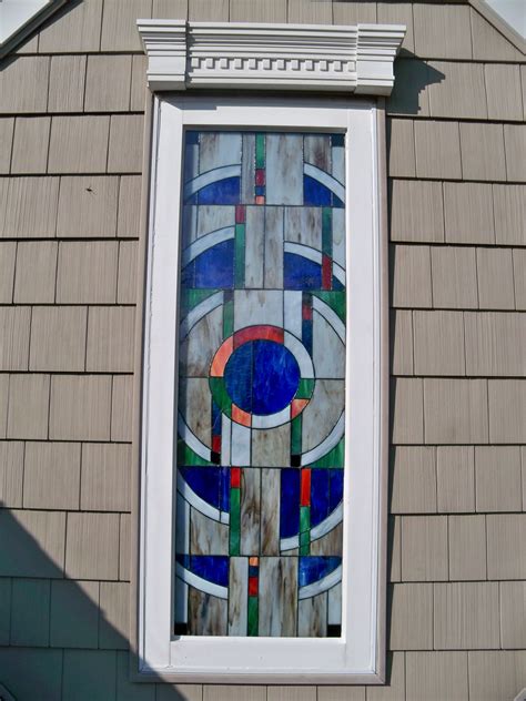 Custom Stained Glass For Exterior Viewing Only In Attic Space Of Home