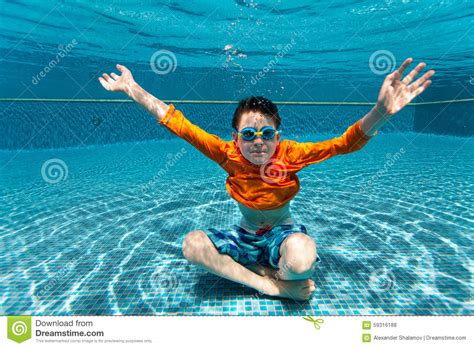 Boy Swimming Underwater Stock Photo Image Of Movement 59316188