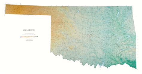 Oklahoma Topographical Wall Map By Raven Maps 35 X 67 Geomart