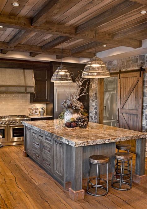 Rustic Farmhouse Barn Wood Kitchen Ideas 7 Деревенский дизайн кухни