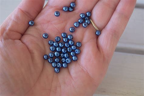 Navy Blue Pearl Beads 4mm 25 Count The Ornament Girl