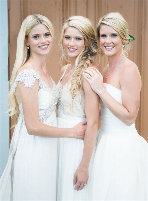 three sisters marry on the same day wedding dress styles bridal portrait poses wedding