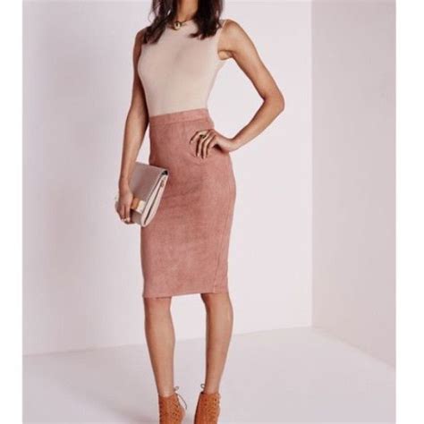 Pink Suede Midi Skirt Midi Skirt Fashion Womens Skirt