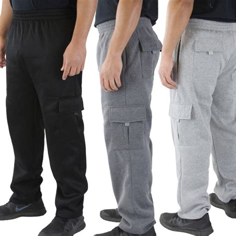 Mens Classic Cargo Sweatpants With Fleece Lining Tanga