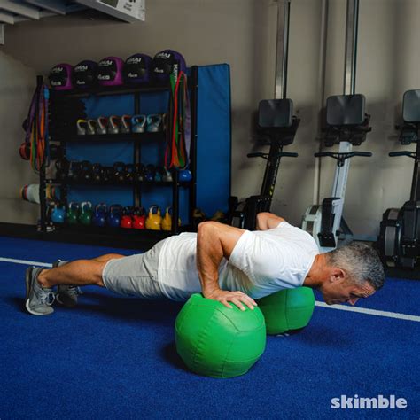 Double Medicine Ball Push Ups Exercise How To Workout Trainer By