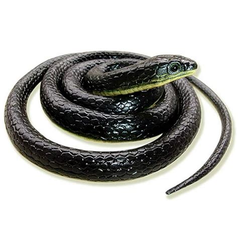 〖follure〗realistic Fake Rubber Toy Snake Black Fake Snakes 49 Inch Long