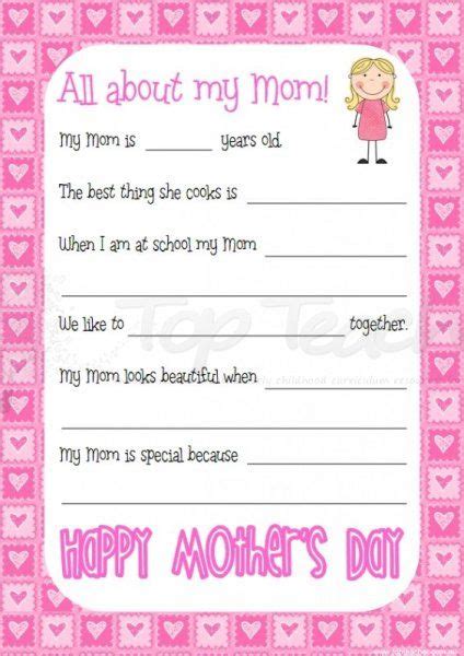 Mothers Day Questionnaire Get Your Students To Answer Questions About