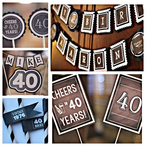 Chalkboard 40th Birthday Party Decorations 5 Piece Party