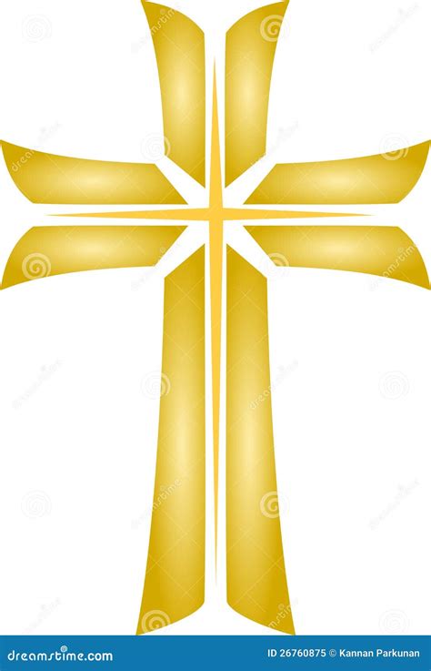 Golden Crosschristian Religious Symbolvector Stock Vector