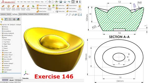 Solidworks Advanced Surface Tutorial Exercise Youtube