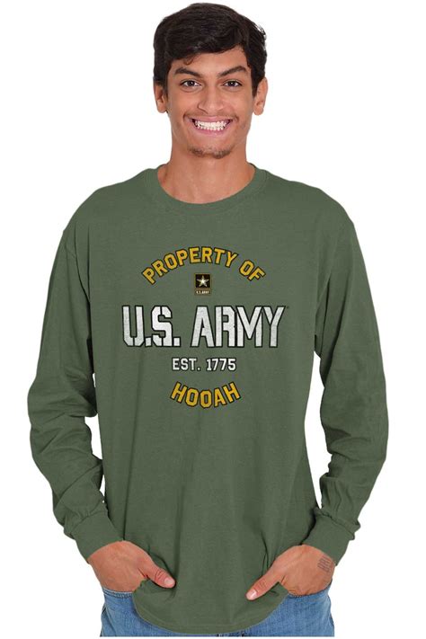 Us Army Hooah Military Usaf Armed Forces Long Sleeve Tshirt For Men Or
