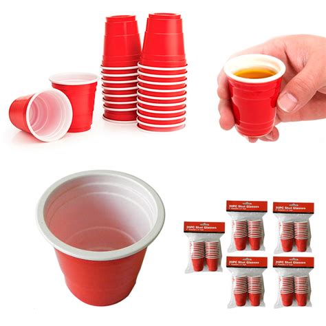 100 Mini Red Cups 2oz Plastic Shot Glasses Jello Jelly Drink Party
