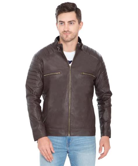 buy vestitch faux leather brown jacket for men vst tr iqb h z brown online at best prices in