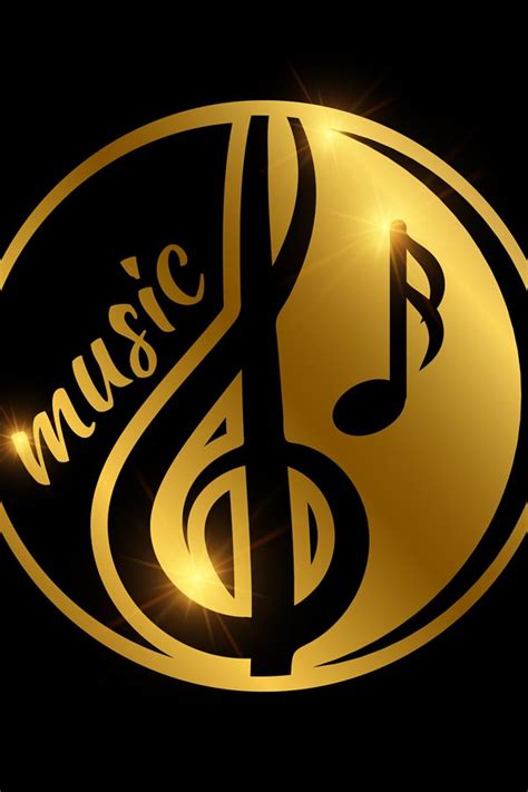 Luxury Music Logo Design Golden Shiny Musical Emblem