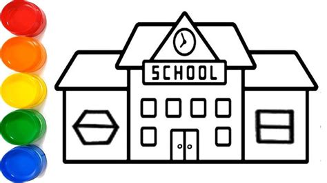 School Draw Lets Learn How To Draw A Cute School For Beginners Ks