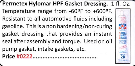 0222 Permetex Hylomar Hpf Gasket Dressing 0222