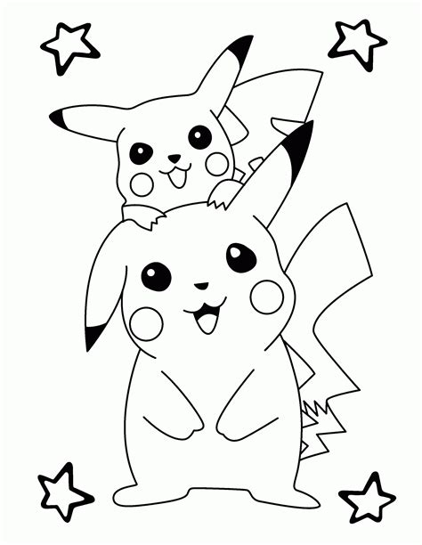Ausmalbilder Pokemon Pikachu Und Friendun Pikachu Coloring Page